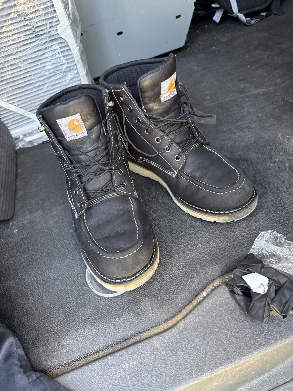 Carhartt Men's 6” Moc Toe Waterproof Work Boots - Oil-Tanned Leather Boots with FastDry Lining, Dual-Density Rubber Wedge Traction Outsole, EH Rated customer photo 2