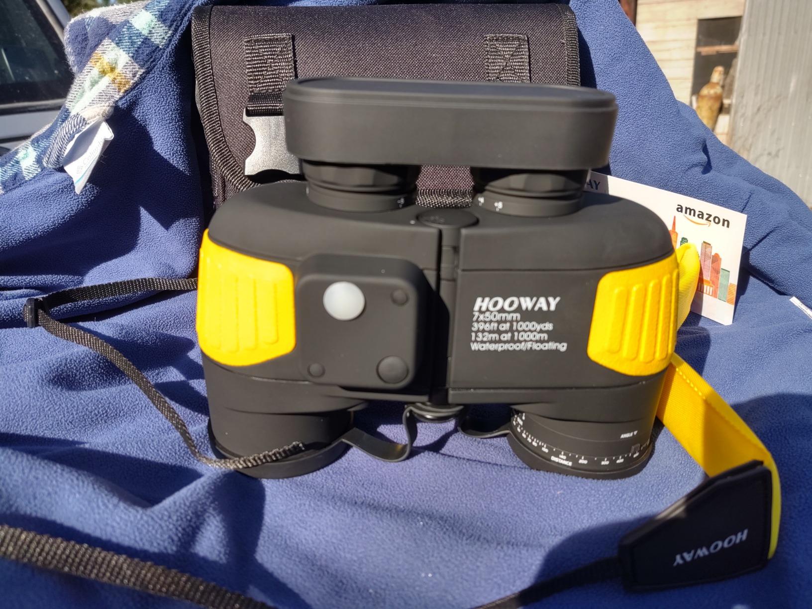 Hooway 7x50 Waterproof Fogproof Military Marine Binoculars w/Internal Rangefinder & Compass for Navigation,Boating,Fishing,and More customer photo 1