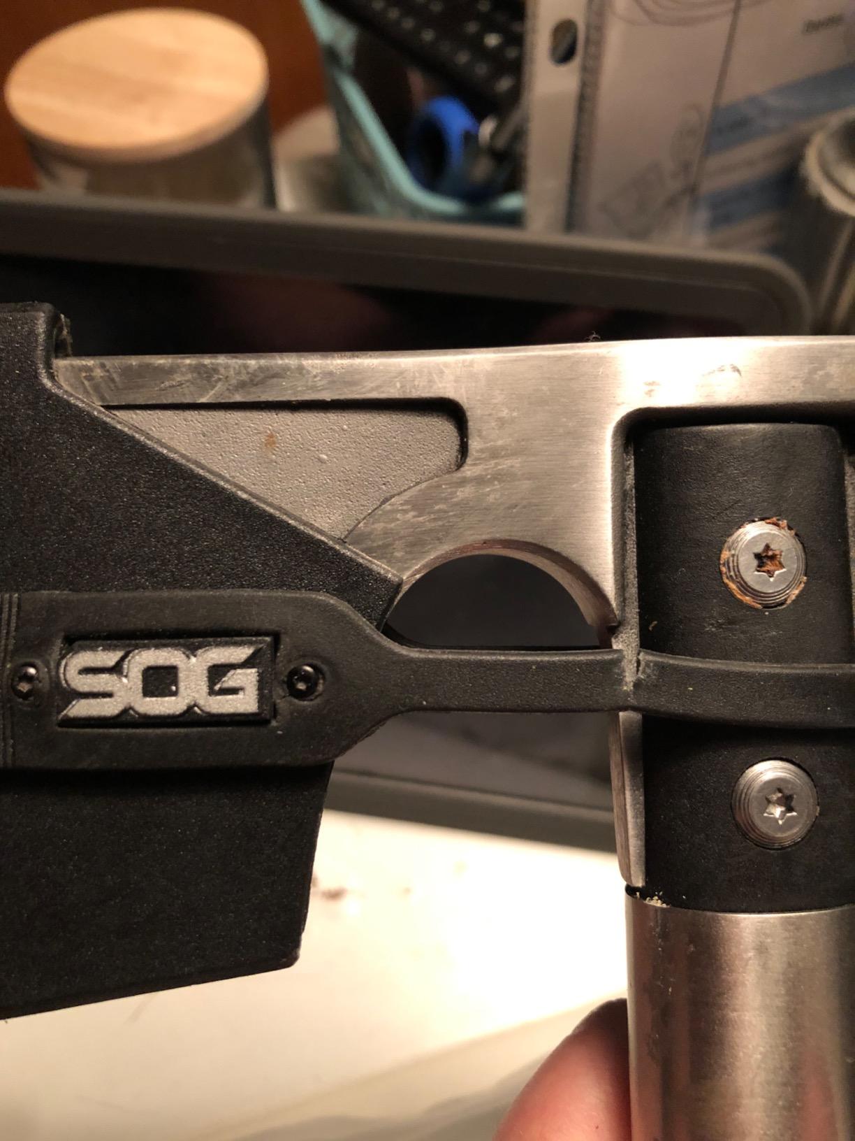 SOG Camp Axe- Compact Camping and Survival Hatchet/Hammer Tool with Sheath and 3.1 Inch Bushcraft Axe Edge (CH1001-CP) customer photo 1