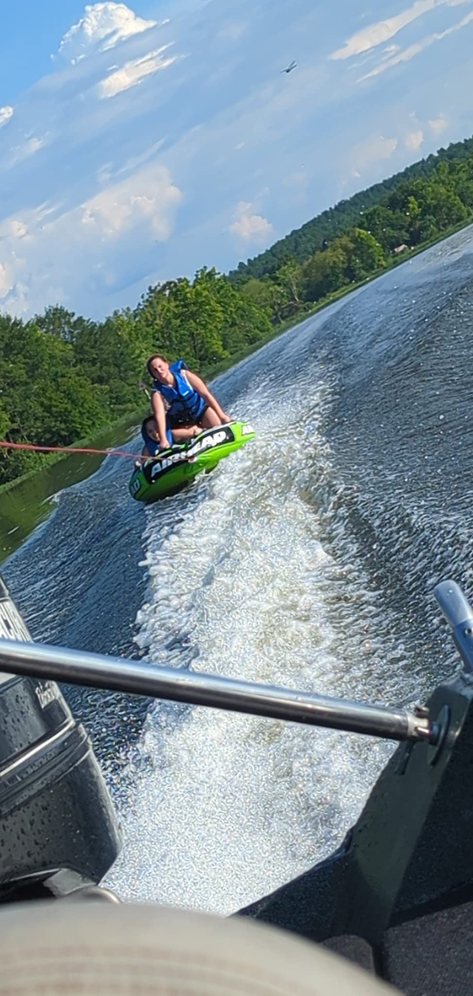 Airhead Slice Towable 2-4 Rider Models, Tube for Boating and Water Sports, Heavy Duty Full Nylon Cover with Zipper, EVA Foam Pads, and Patented Speed Safety Valve for Easy Inflating & Deflating customer photo 2