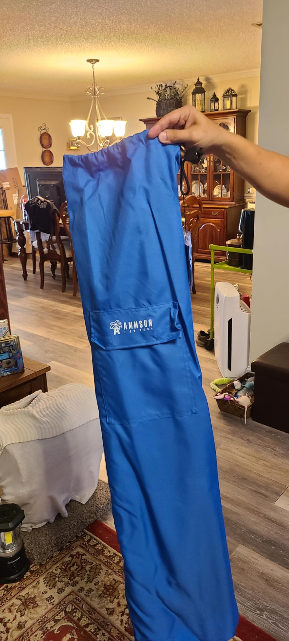 AMMSUN 7.5ft High Wind Beach Umbrella with Air Vent & Ash Wood Pole customer photo 2