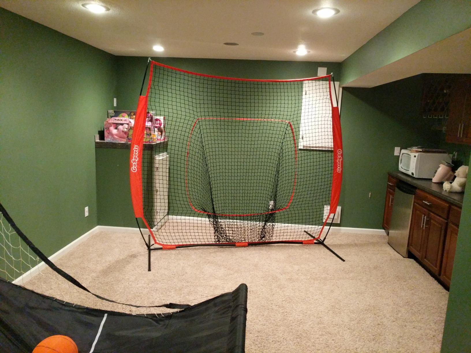 GoSports 7 ft x 7 ft Baseball & Softball Nets - Red, Black, Drip or PRO - Practice Hitting & Pitching Net with Bow Type Frame, Carry Bag and Strike Zone, Great for All Skill Levels customer photo 2