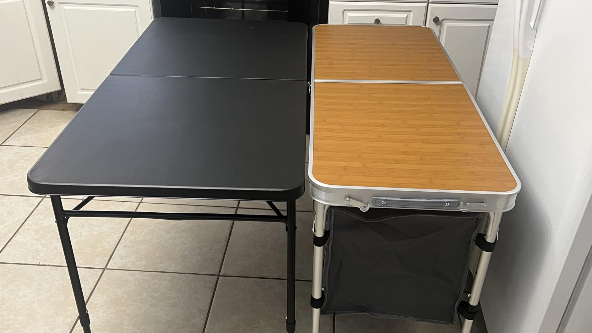 CampLand Outdoor Folding Table Aluminum Lightweight Height Adjustable with Storage Organizer for BBQ, Party, Camping customer photo 2