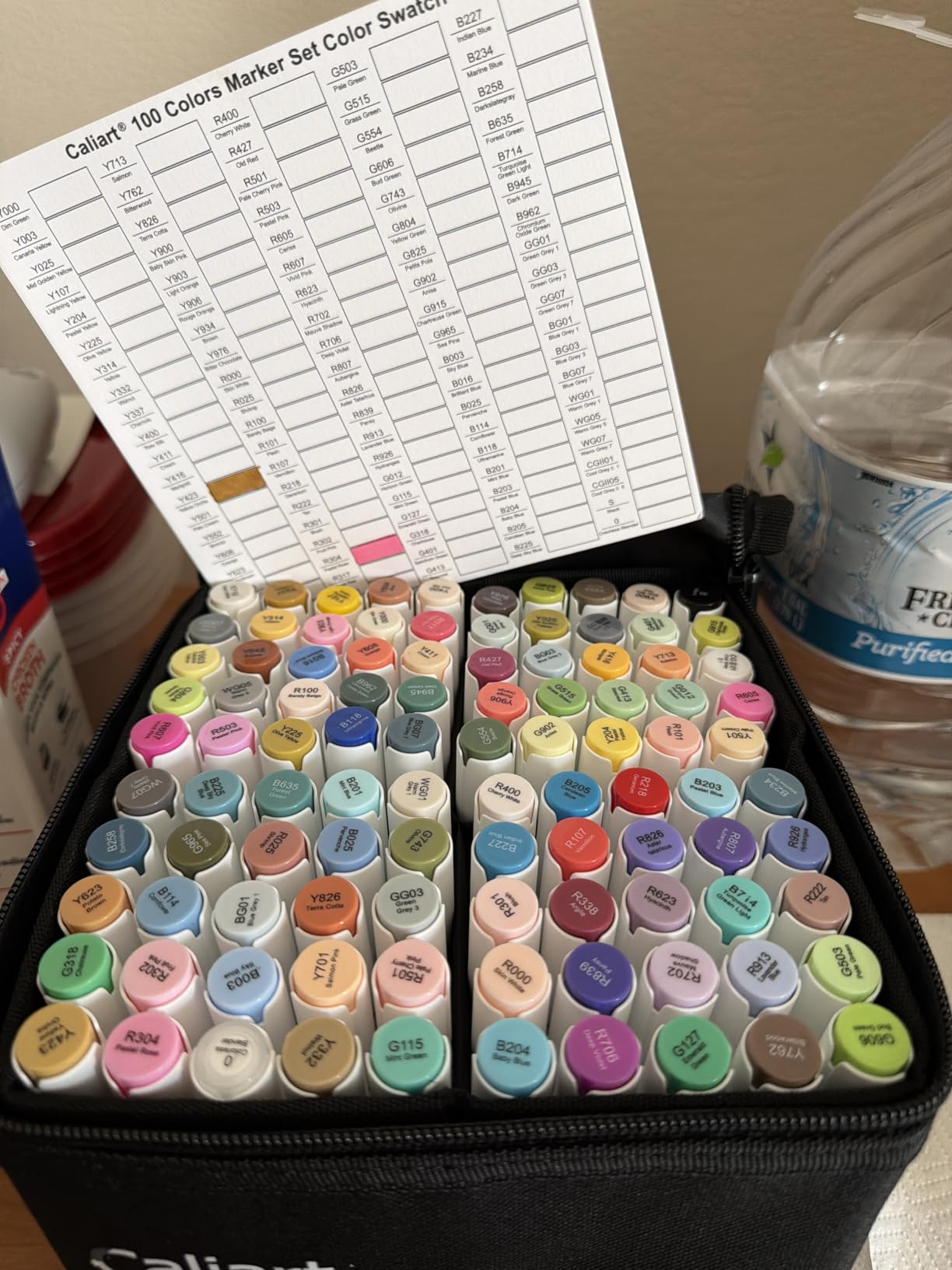Caliart Alcohol Markers 100 Colors Dual Tip Fine & Chisel Art Markers Pens customer photo 1
