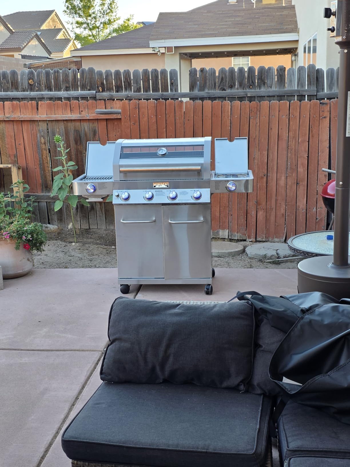 Monument Grills Larger 4+2 Burner Propane Gas Grills Stainless Steel Cabinet Style with Clearview® Lid, Knob Controls, Built-In Thermometer, Infrared Side Sear Burners & Side Burners, Outdoor Use customer photo 1