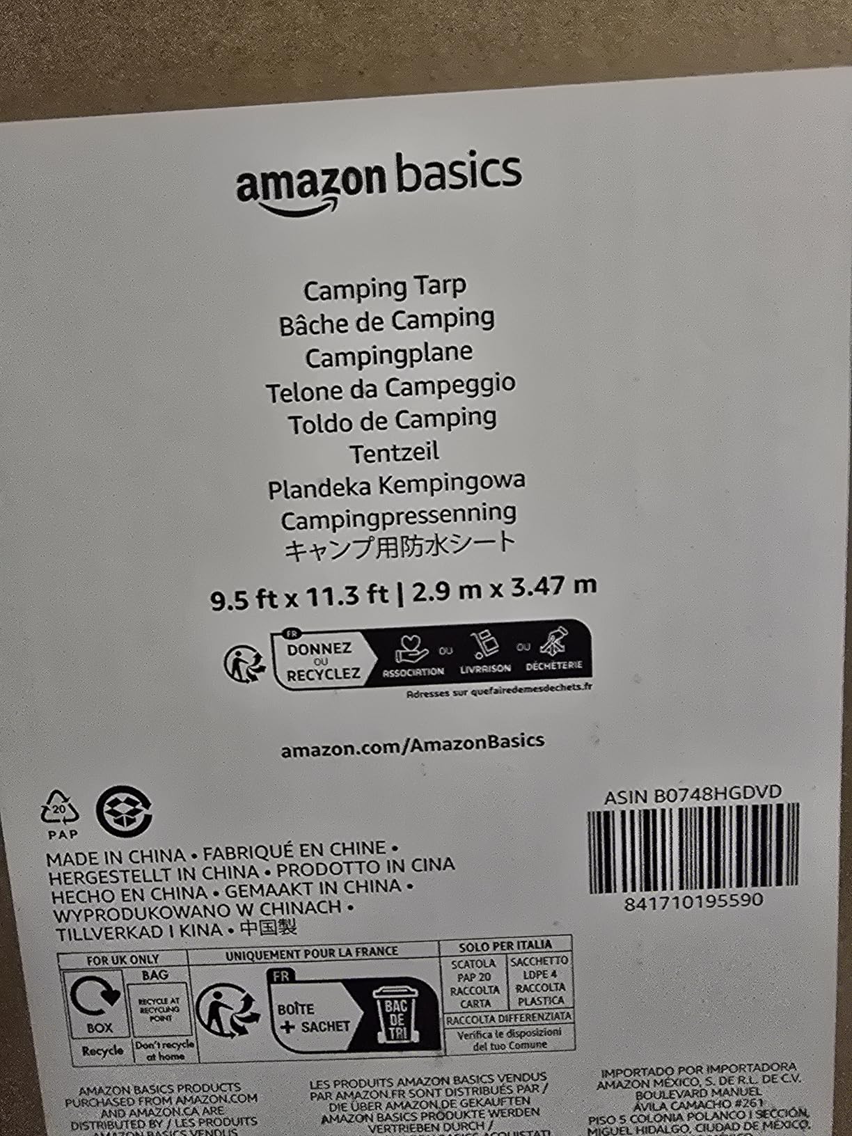Amazon Basics Waterproof Multipurpose Camping Tarp with Reinforced Corners and Edges, Protective Cover, 9.5 x 11.3 Feet, Dark Green customer photo 1