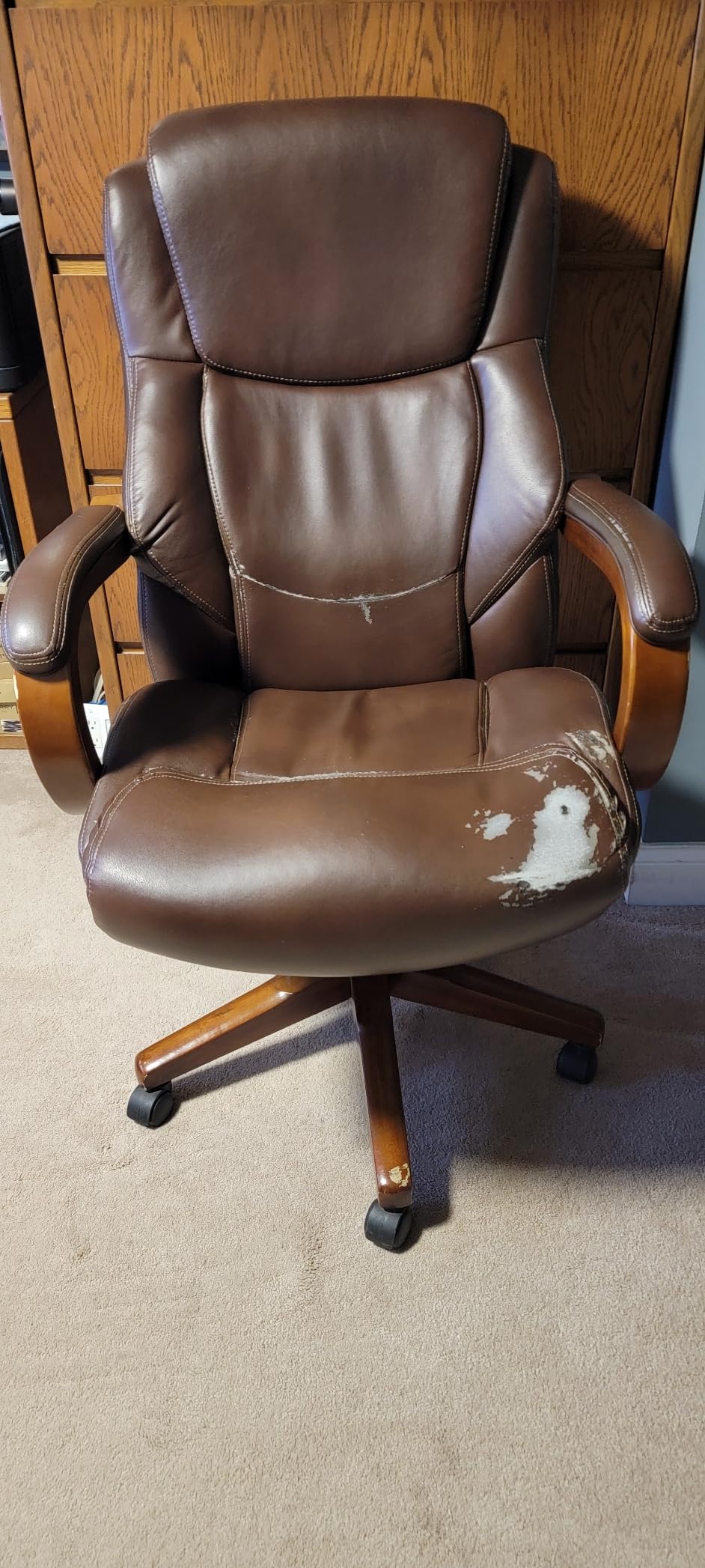 La-Z-Boy Big and Tall Executive Office Chair Lumbar Support, Leather Chair customer photo 2