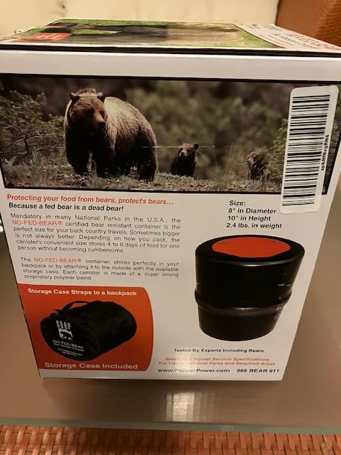 NO-FED-BEAR UDAP Bear Resistant Canister, Hiking Camping Backpacking Hunting Food Storage Container with Carrying Case, 2 Gallons,8