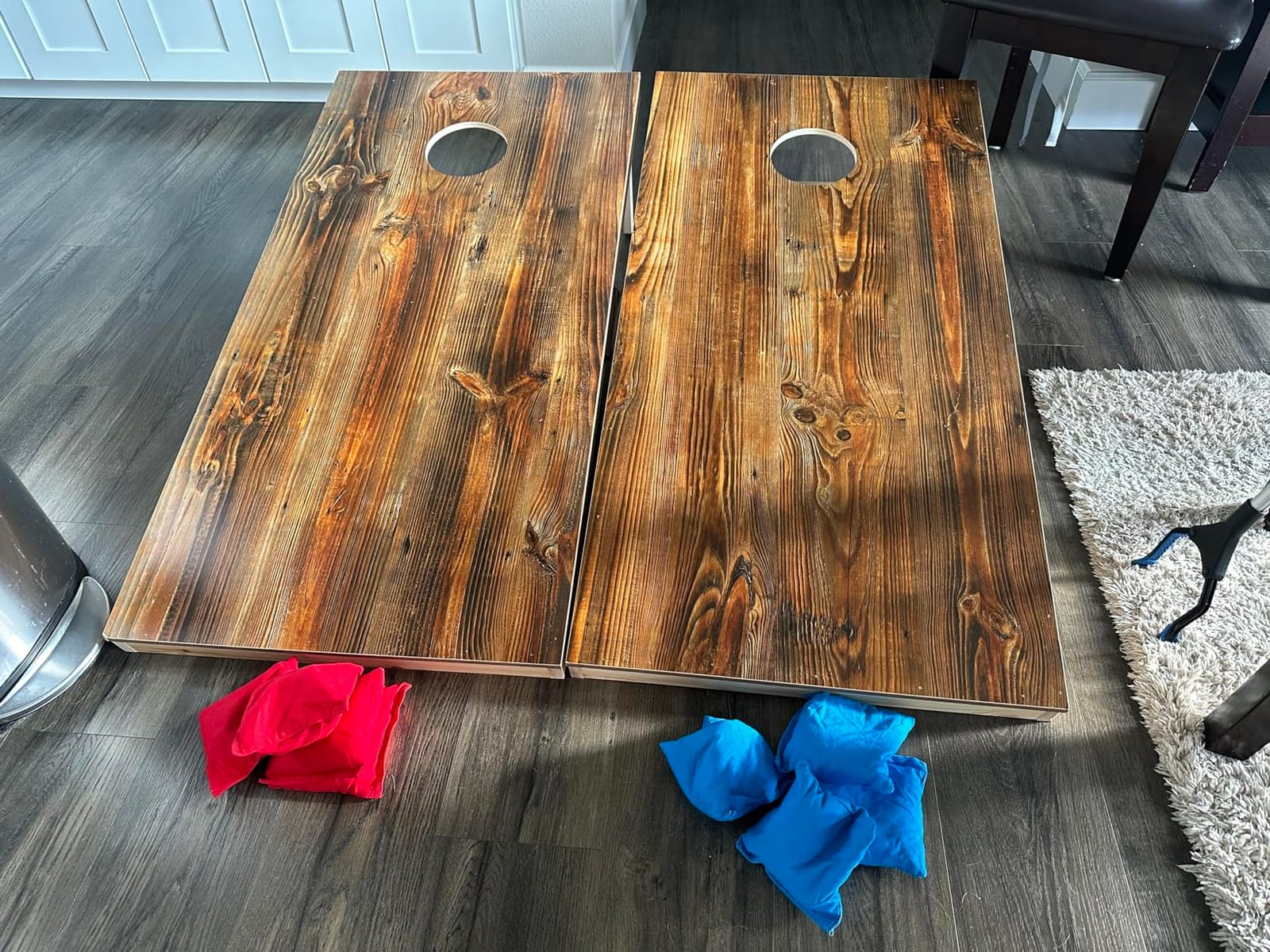 Solid Wood Premium Cornhole Game Set, Bean Bag Toss Game for Tailgate, Outdoor, Backyard - Professional Portable Cornhole Boards & Set of 8 Cornhole Bean Bags (Junior, Tailgate, Regulation Size) customer photo 2
