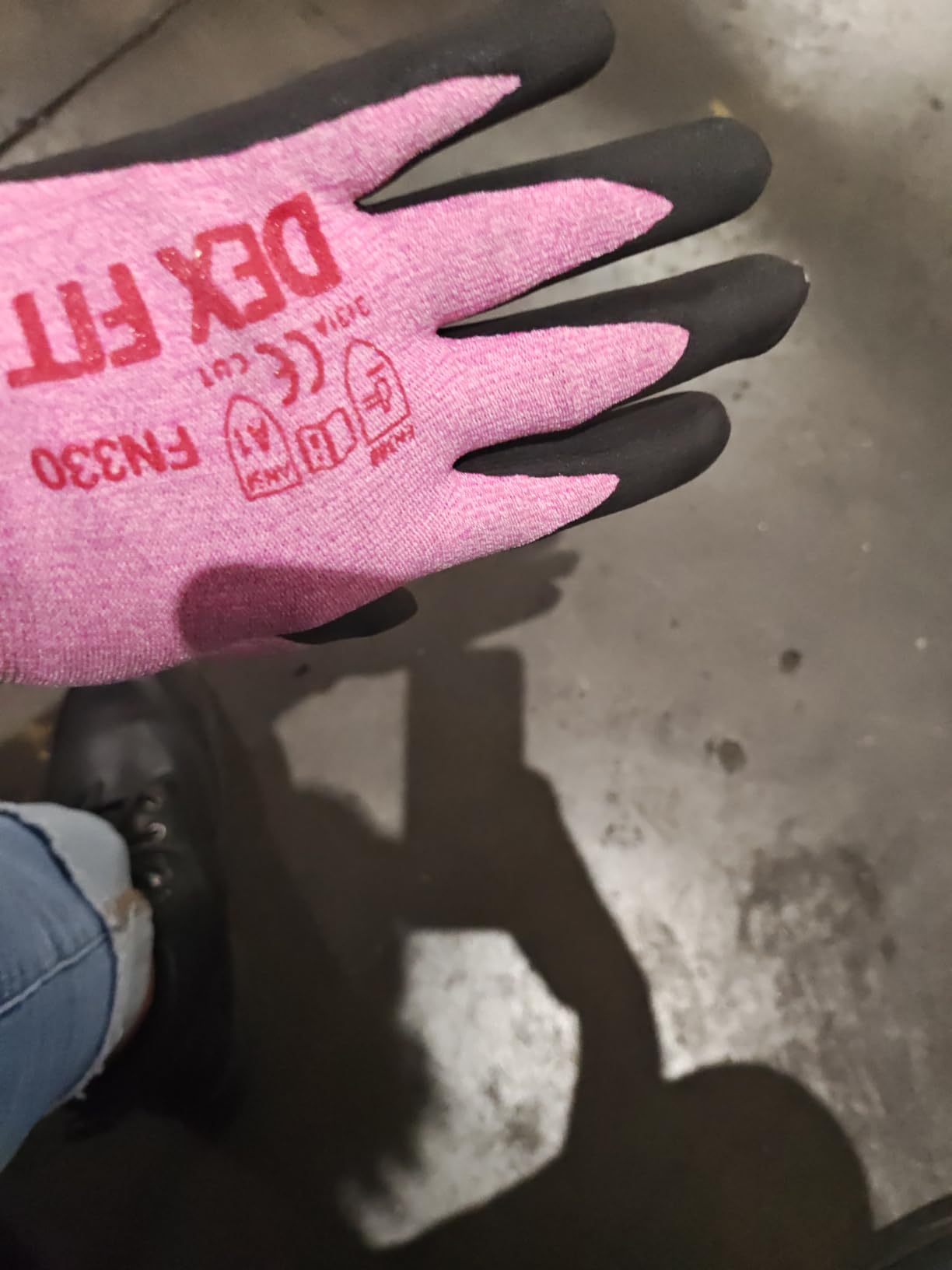 DEX FIT Nitrile Coated Work Gloves FN330-3D-Comfort Stretchy Fit, Firm Grip, Thin & Lightweight, Touchscreen Fingers, Protective & Durable, Breathable, Machine Washable; Black Grey M (8) 3 Pairs customer photo 1