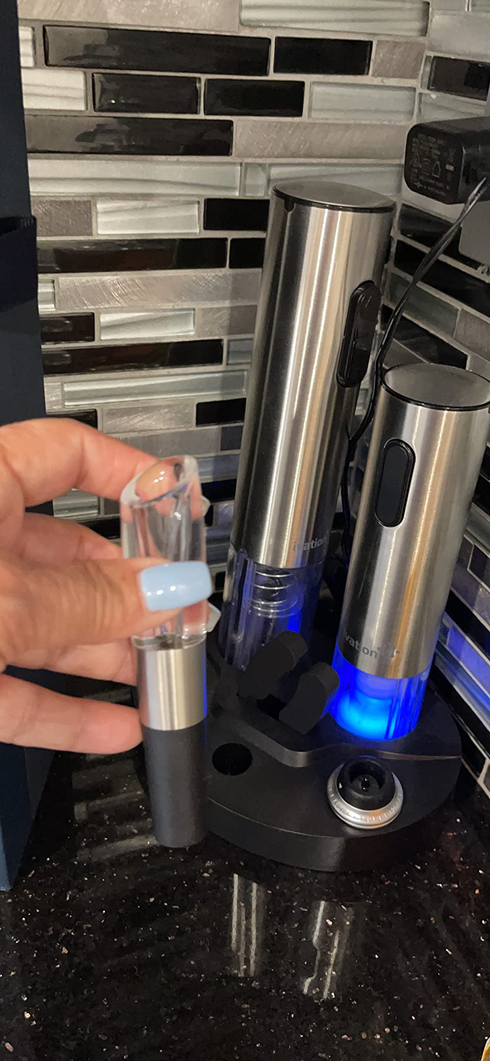 Ivation Stainless Steel Electric Wine Opener, Aerator & Preserver Gift Set customer photo 2
