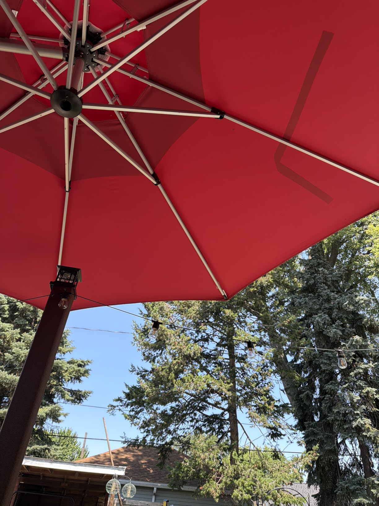 PURPLE LEAF Cantilever Patio Umbrella 10 FT, Wind Resistant Canopy, Terra customer photo 2