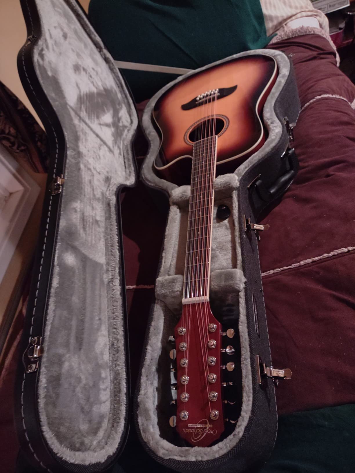 Oscar Schmidt OD312CEB-A Dreadnought (12 String) Cutaway Acoustic Electric Guitar. Black customer photo 2