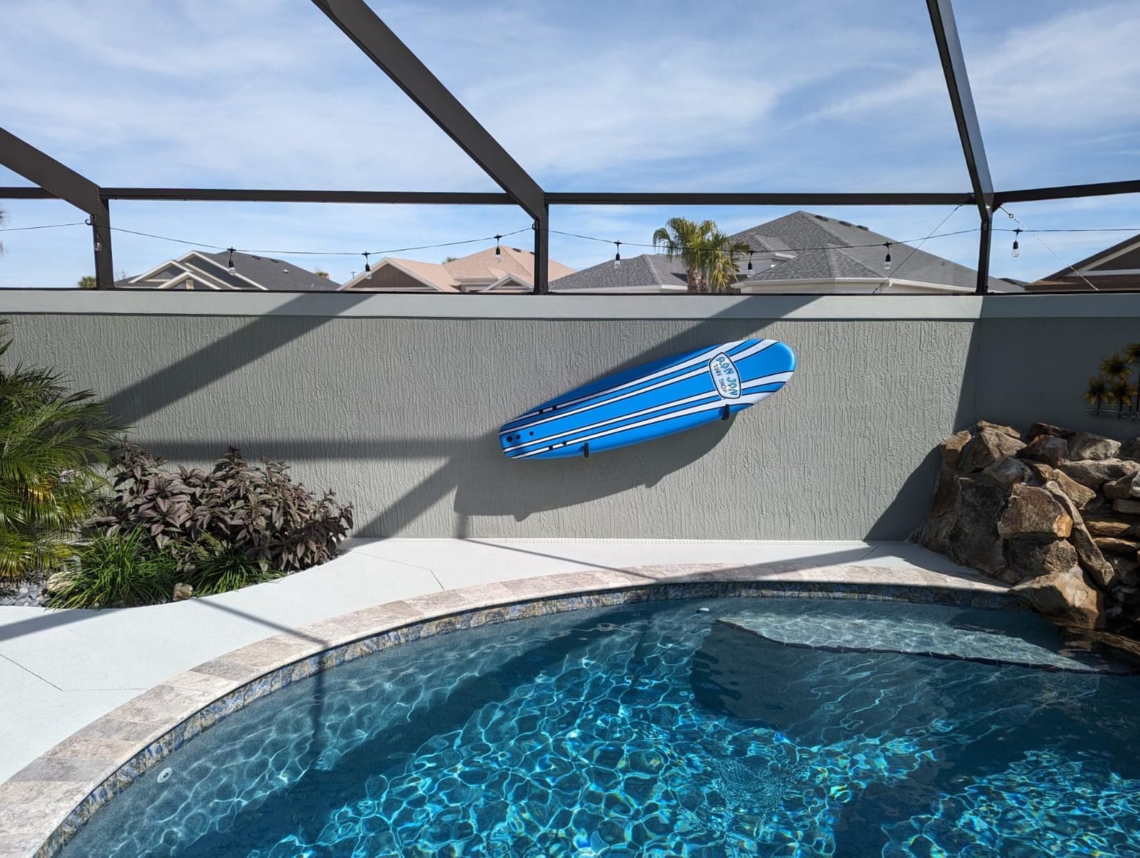 BPS Surfboard Wall Rack (Small) - Marine Grade Stainless Steel Soft Padding - Protection Board's Rail Home Garage - Easy Install Surf Board Wall Rack customer photo 1