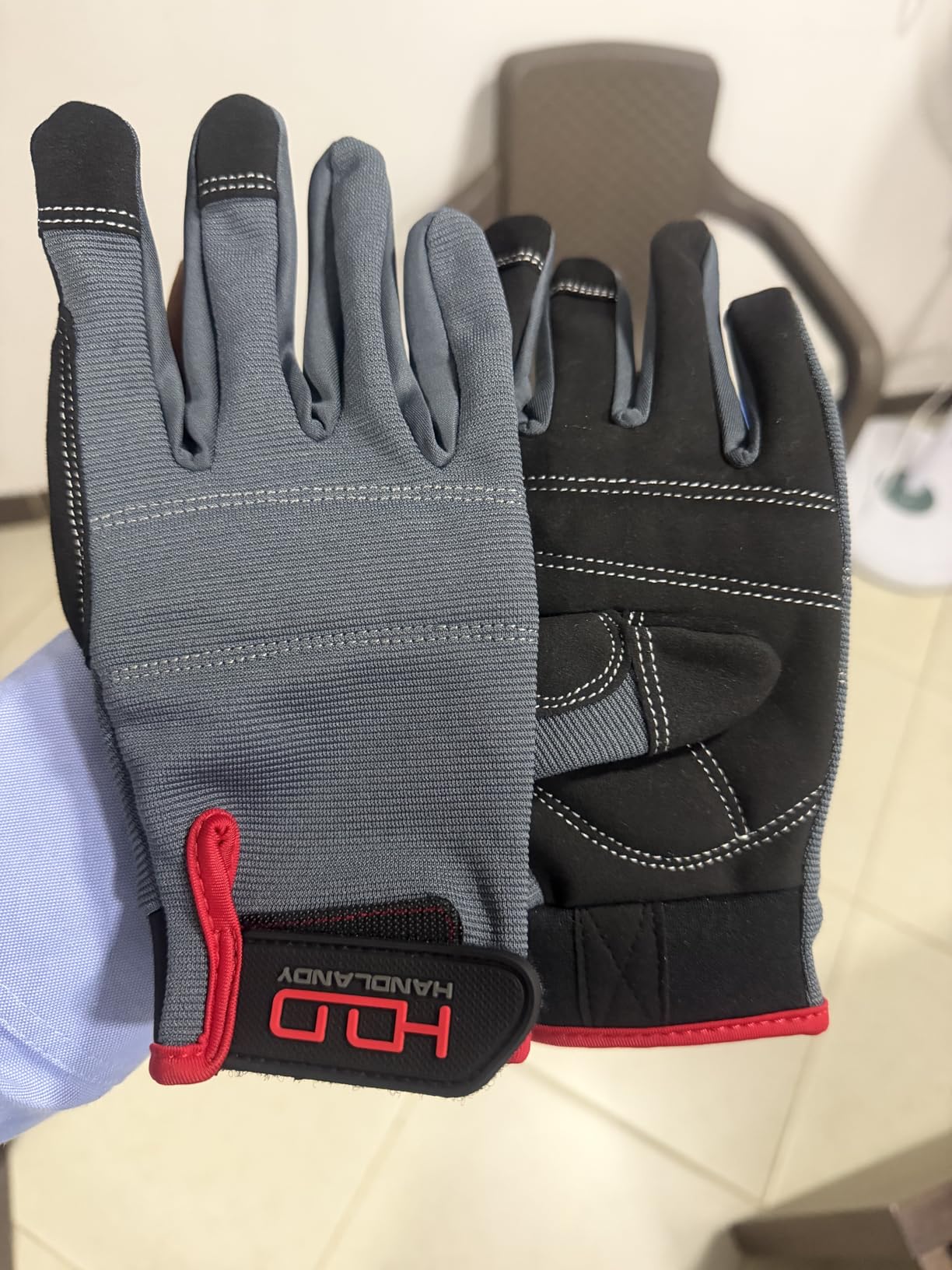 HANDLANDY Work Gloves for Men & Women, Utility Mechanic Working Gloves Touch Screen, Flexible Gardening Gloves for Yard customer photo 1