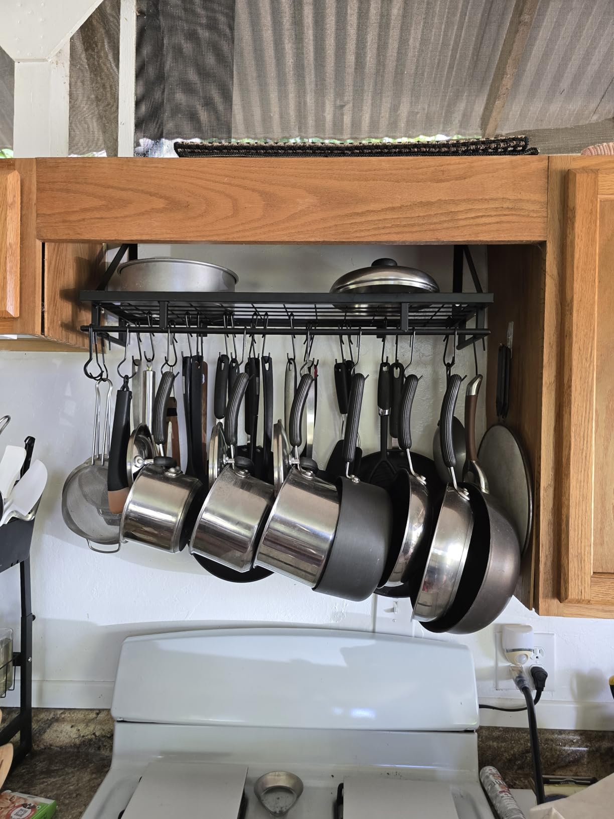 KES 24 Inch Kitchen Pot Pan Rack Wall Mounted, 10 Hooks, Matte Black | 88lbs Load Capacity, Heavy Duty, Cast Iron Pots and Pans Organizer, Hanging Storage, Wall Shelf, Space Saving, KUR215S60-BK customer photo 2