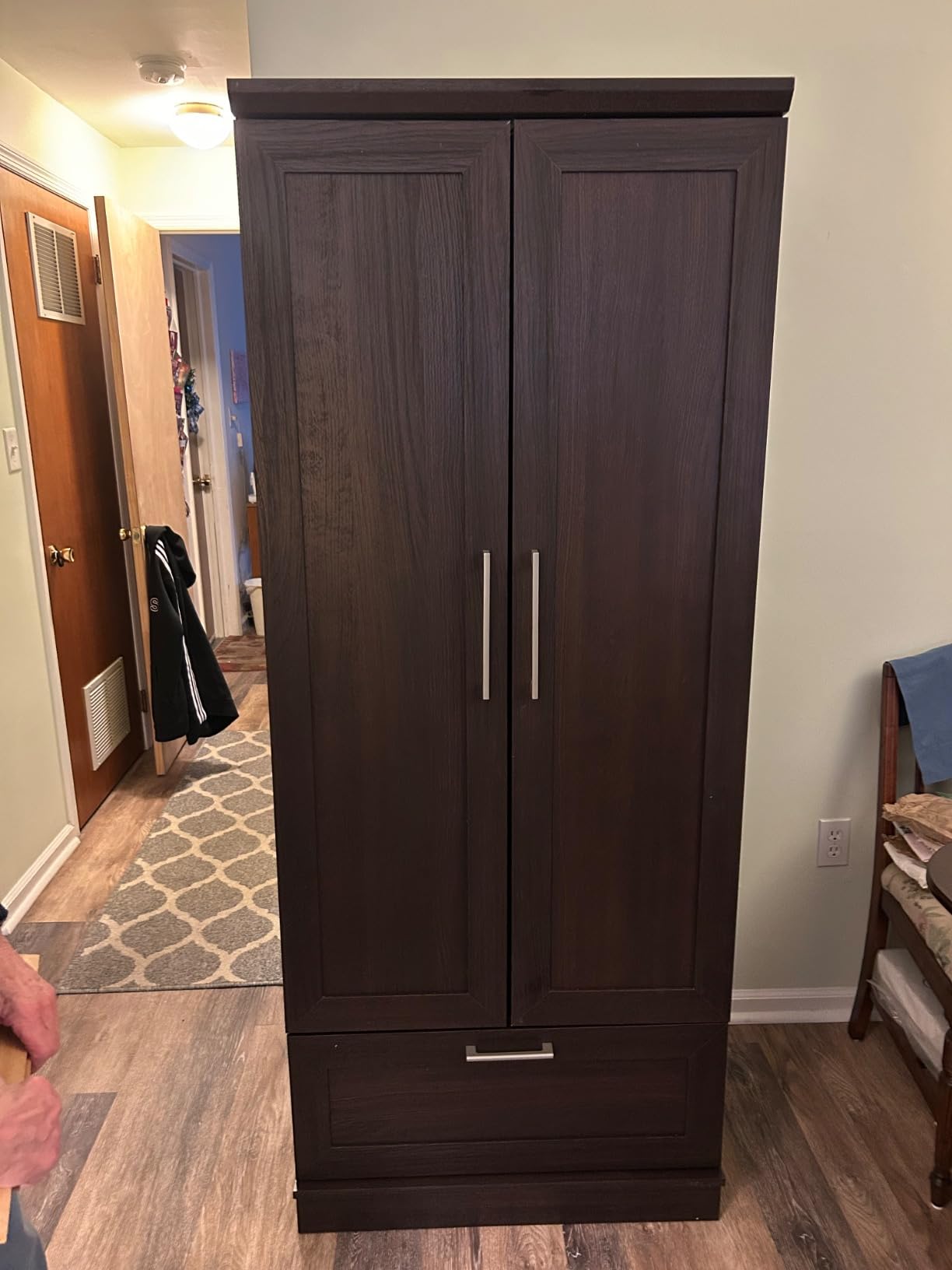 Sauder HomePlus Wardrobe/Storage Cabinet, Spacious Hidden Storage, Wardrobe Armoire, 29.1x20.9x71.2 - Soft White Finish customer photo 2