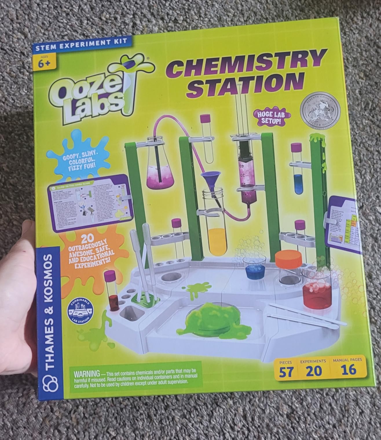 Thames & Kosmos Ooze Labs Chemistry Station Science Experiment Kit, 20 Non-Hazardous Experiments Including Safe Slime, Chromatography, Acids, Bases & More, Multi-Color customer photo 1