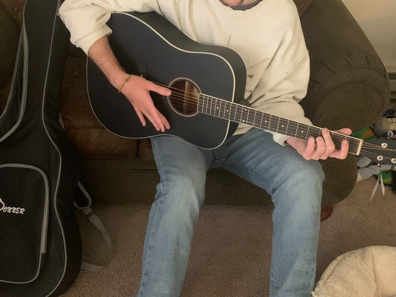 Donner Acoustic Guitar for Beginner Adult Full Size Dreadnought Acustica Guitarra Bundle Kit with Free Online Lesson Bag Strap Tuner Capo Pickguard Pick, Right Hand 41 Inch Sunburst, DAG-1S/DAD-160S customer photo 2