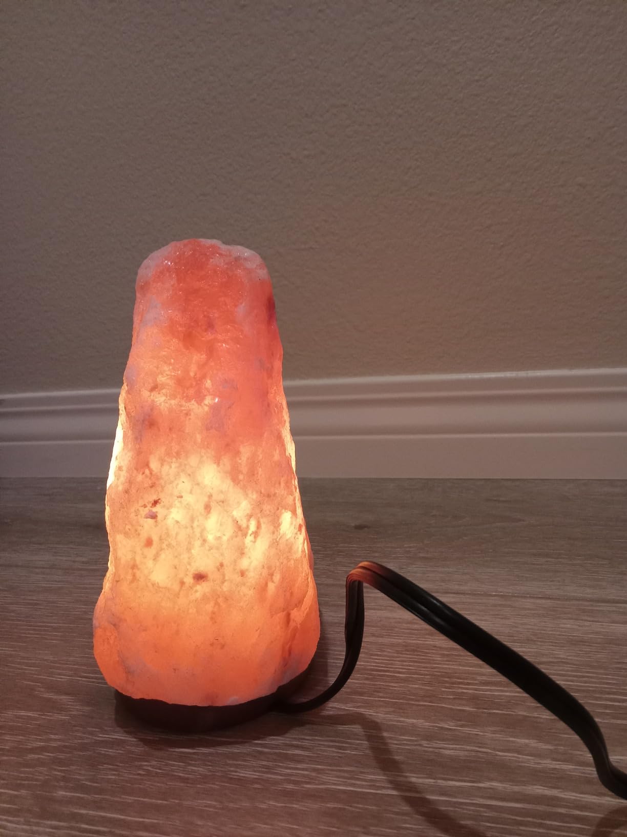 7 Inch Himalayan Salt Lamp with Dimmer Cord - Night Light Natural Crystal Rock Classic Wood Base Authentic from Pakistan customer photo 1
