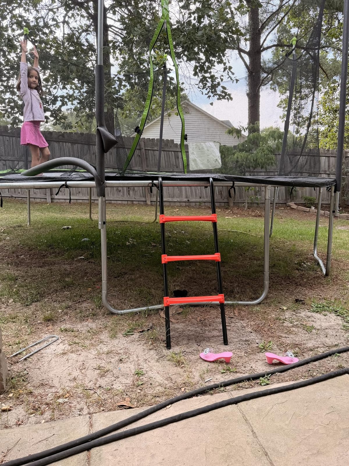 N1Fit Trampoline Ladder - Universal 3-Step Trampoline Steps Supporting up to 220 lbs - Powder Coated & UV Treated Trampoline Stairs Accessories for Kids All Weather Exposure - Sturdy & Safe Design customer photo 2