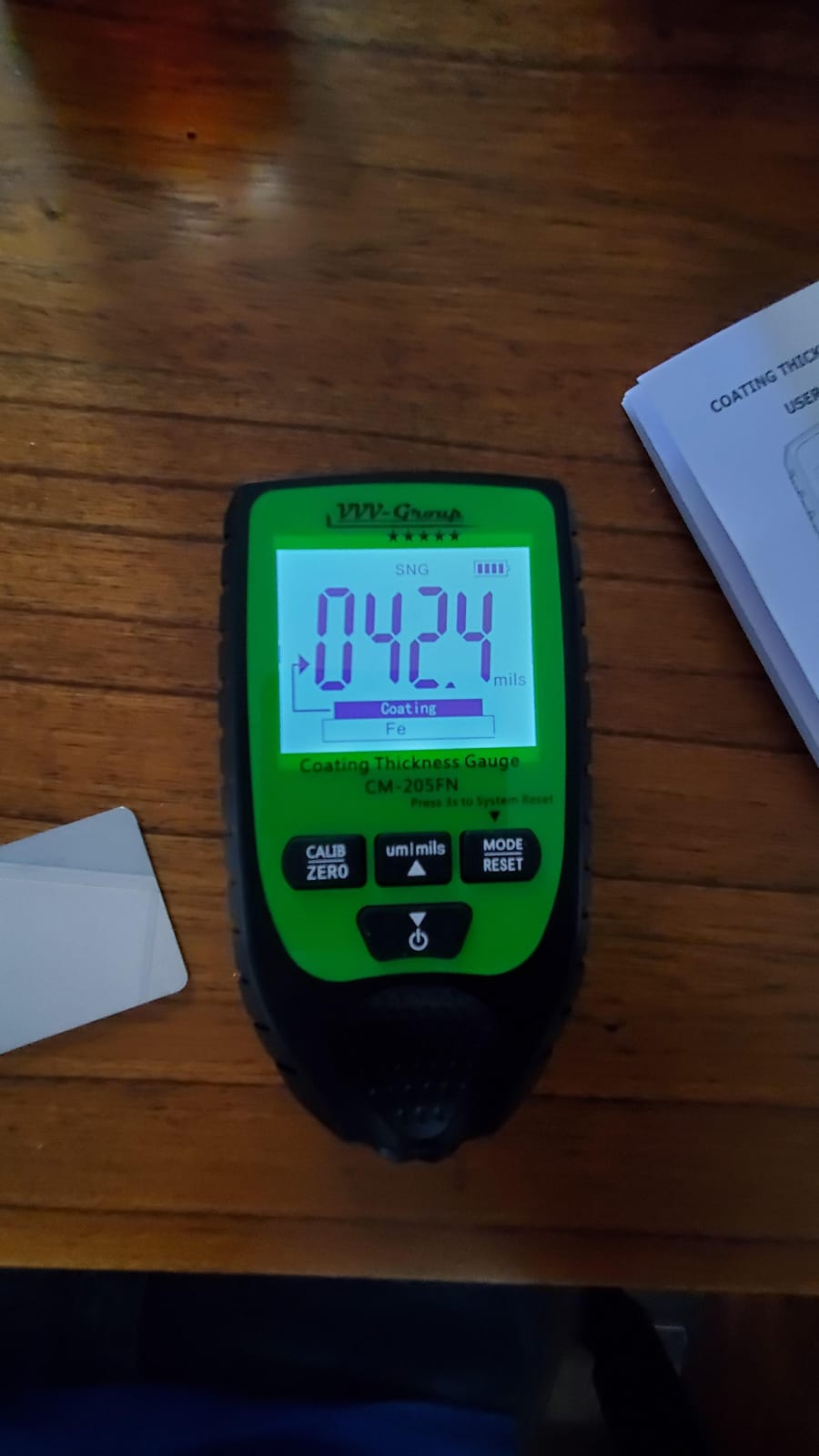 Paint Thickness Gauge CM-205FN for Cars - Digital Coating Thickness Meter, Auto Fe/NFe Detection, 0.1 μm Resolution, 0-1500 μm (0-59.1 mils), ±(3%+2 μm) Accuracy, Backlit LCD customer photo 2