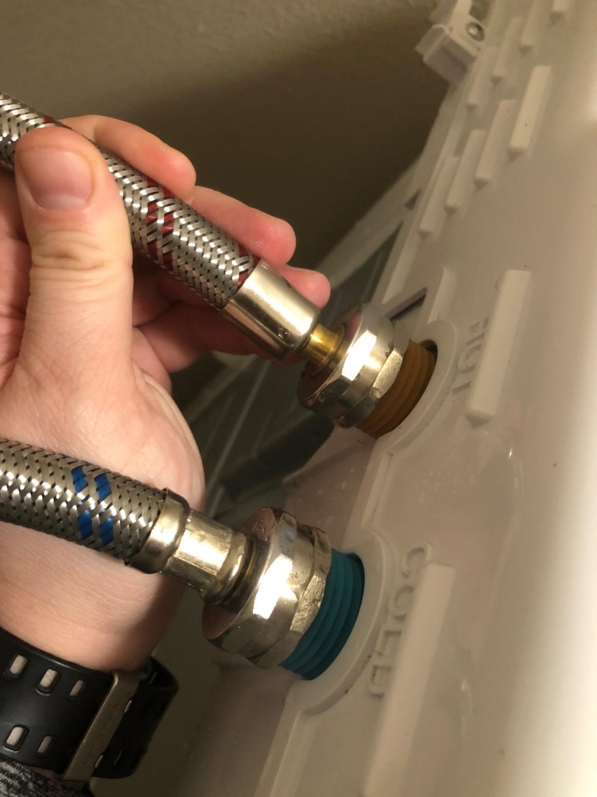 Washing Machine Hoses (4FT) - OCT Connect for Easy & Secure Tightening - Universal Fit to All Wash Machines - (2 Pack) Braided Stainless Steel - Burst Proof Washer Water Supply Line customer photo 1