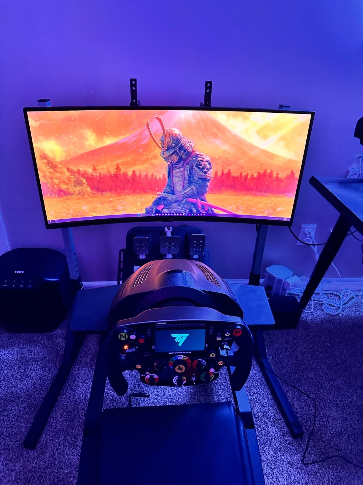 Next Level Racing F-GT Racing Simulator Cockpit. Formula and GT racing simulator cockpit compatible with Thrustmaster, Fanatec, Moza Racing on PC, Xbox and PS customer photo 1
