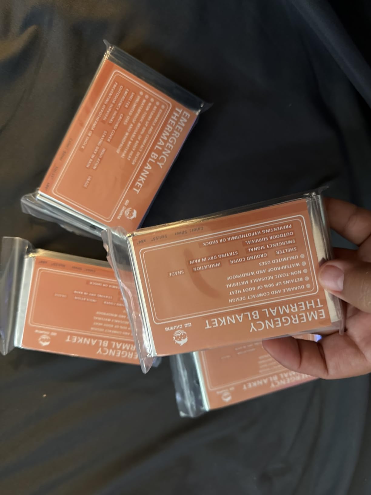 QIO CHUANG Emergency Mylar Thermal Blankets 4 Packs Survival Kit 84''x55'' customer photo 1