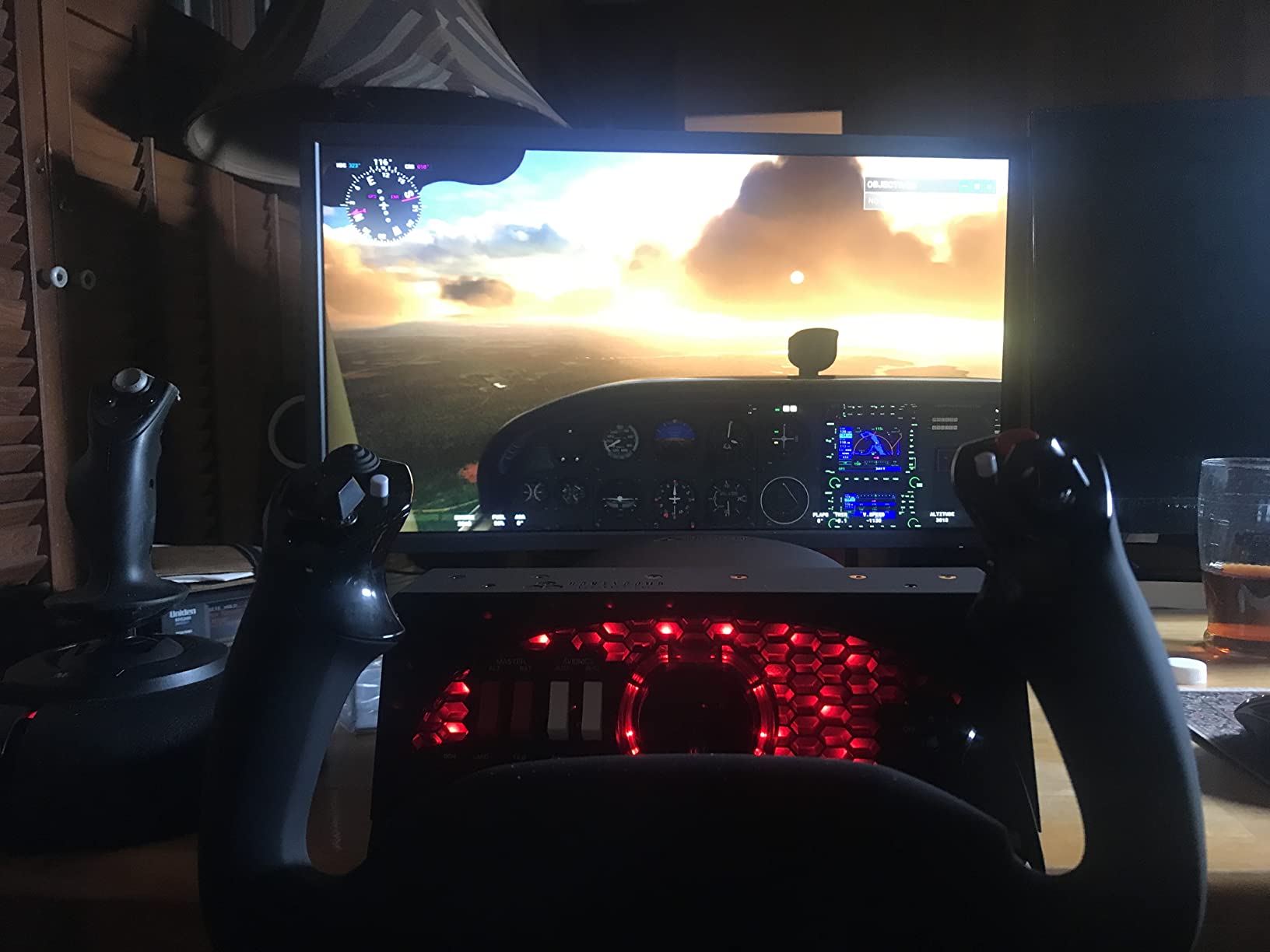 Honeycomb Alpha Flight Controls Yoke & Switch Panel | Compatible w/PC & mac, flight simulator yoke w/ 180° rotation, steel shaft, ignition switch customer photo 1