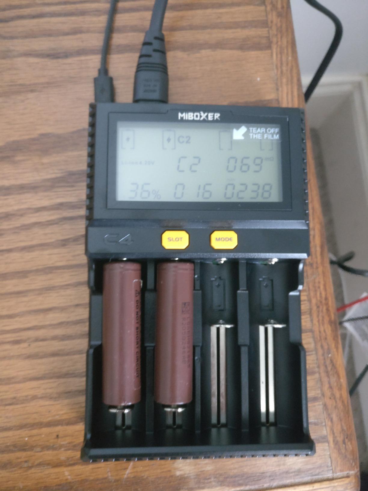 MiBOXER 18650 Battery Charger, Smart Universal 4-Bay Charger, Automatic LCD Display,Fast Charging Rechargeable Li-ion LiFePO4 Ni-MH Ni-Cd AA AAA C 18350 18500 18700 20700 21700 26650 RCR123 customer photo 2