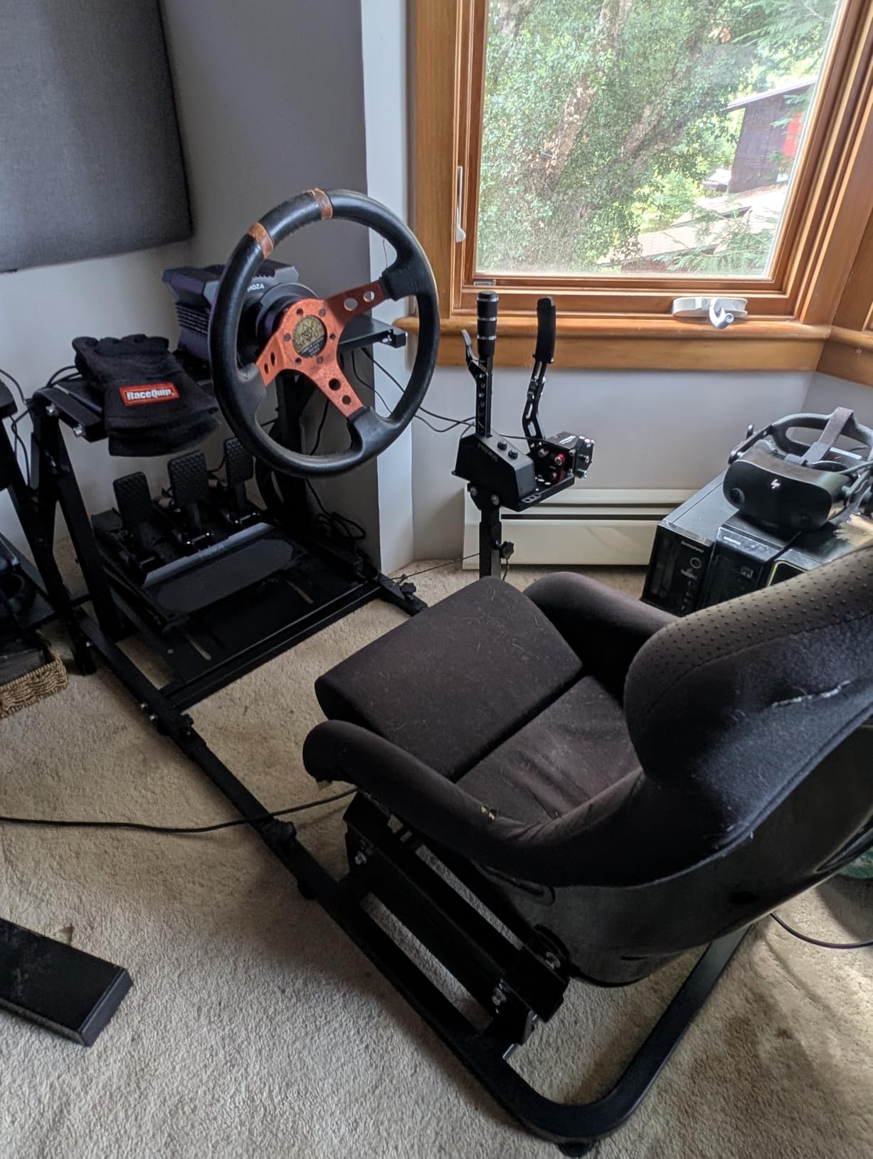 Marada Reinforced Stabilizing Racing Sim Cockpit Stand Fit for Fanatec | for PXN, for Thrustmaster, for Logitech Device Adjustable Driving Simulator Stand, Wheel Pedal Handbrake Not Included customer photo 1