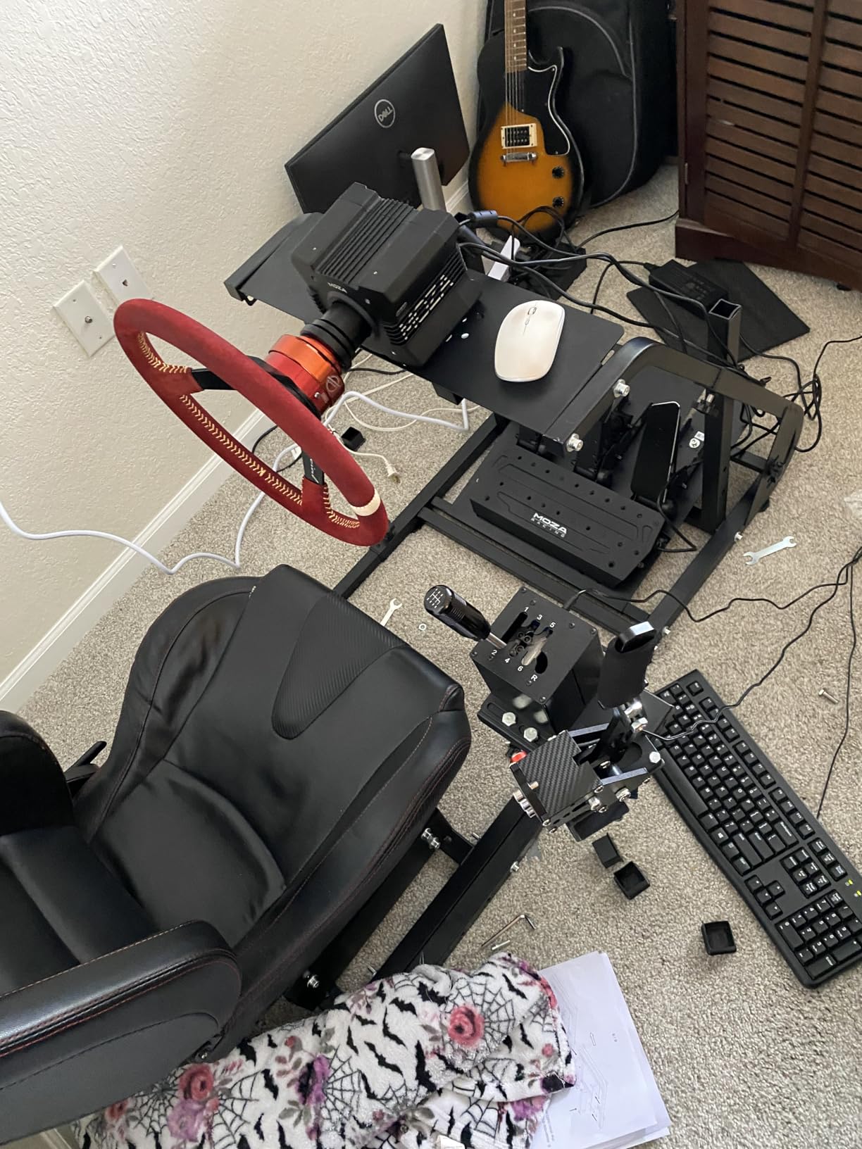 Marada Reinforced Stabilizing Racing Sim Cockpit Stand Fit for Fanatec | for PXN, for Thrustmaster, for Logitech Device Adjustable Driving Simulator Stand, Wheel Pedal Handbrake Not Included customer photo 2