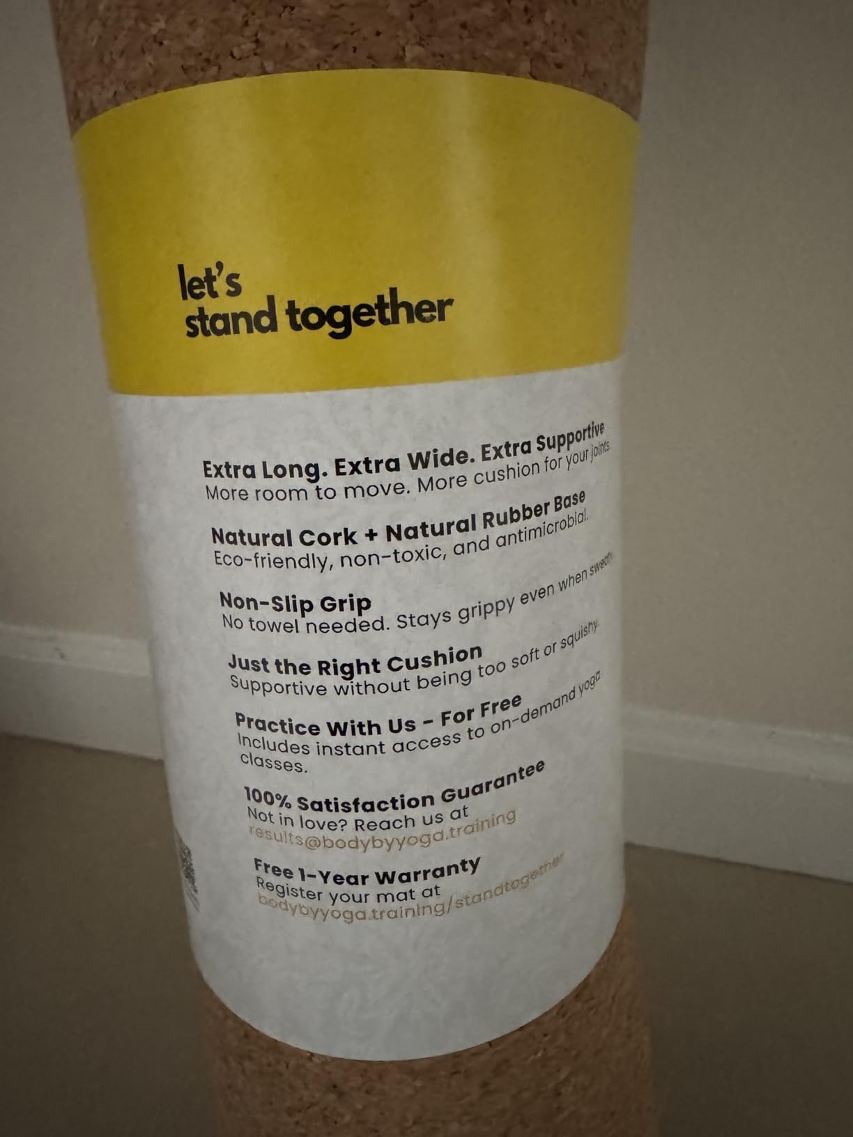 Luxury Cork Yoga Mat - Non Slip, Extra Thick Grip. Extra Large & Long. More Comfort and Support. Tough Enough For Hot Yoga. Cork + Natural Rubber, Non Toxic and Eco Friendly. Optional Alignment Lines. customer photo 1