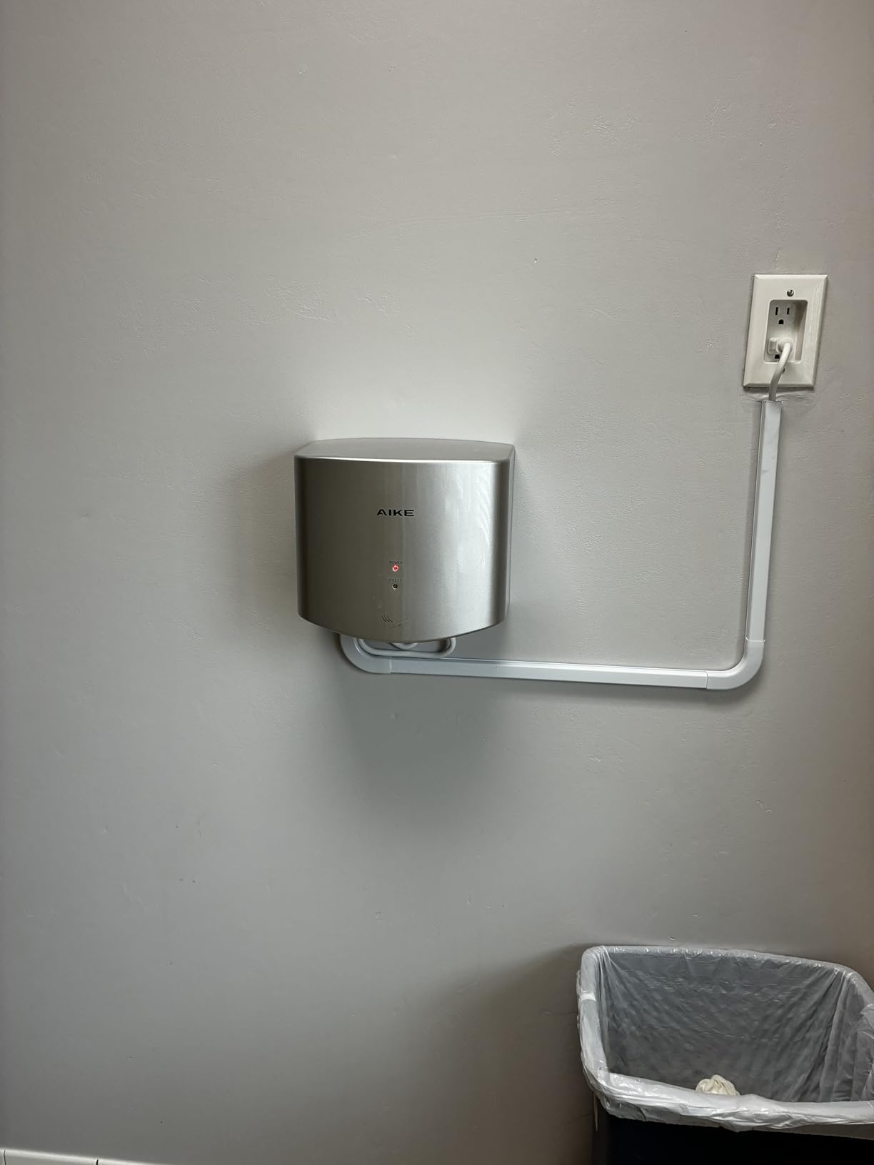 AIKE Air Wiper Compact Hand Dryer for Bathrooms, 110V Model AK2630S Silver | Blade Air 15S Dry Time, 1400W High Speed Jet Dryer, Compact Design and Easy Install for Home Bathroom, Small Business customer photo 1