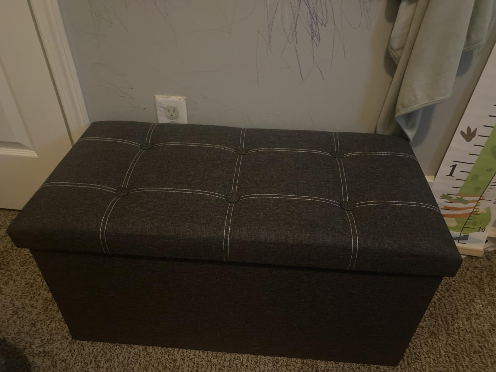 SONGMICS 30 Inches Folding Storage Ottoman Bench, Load 660 lb customer photo 1