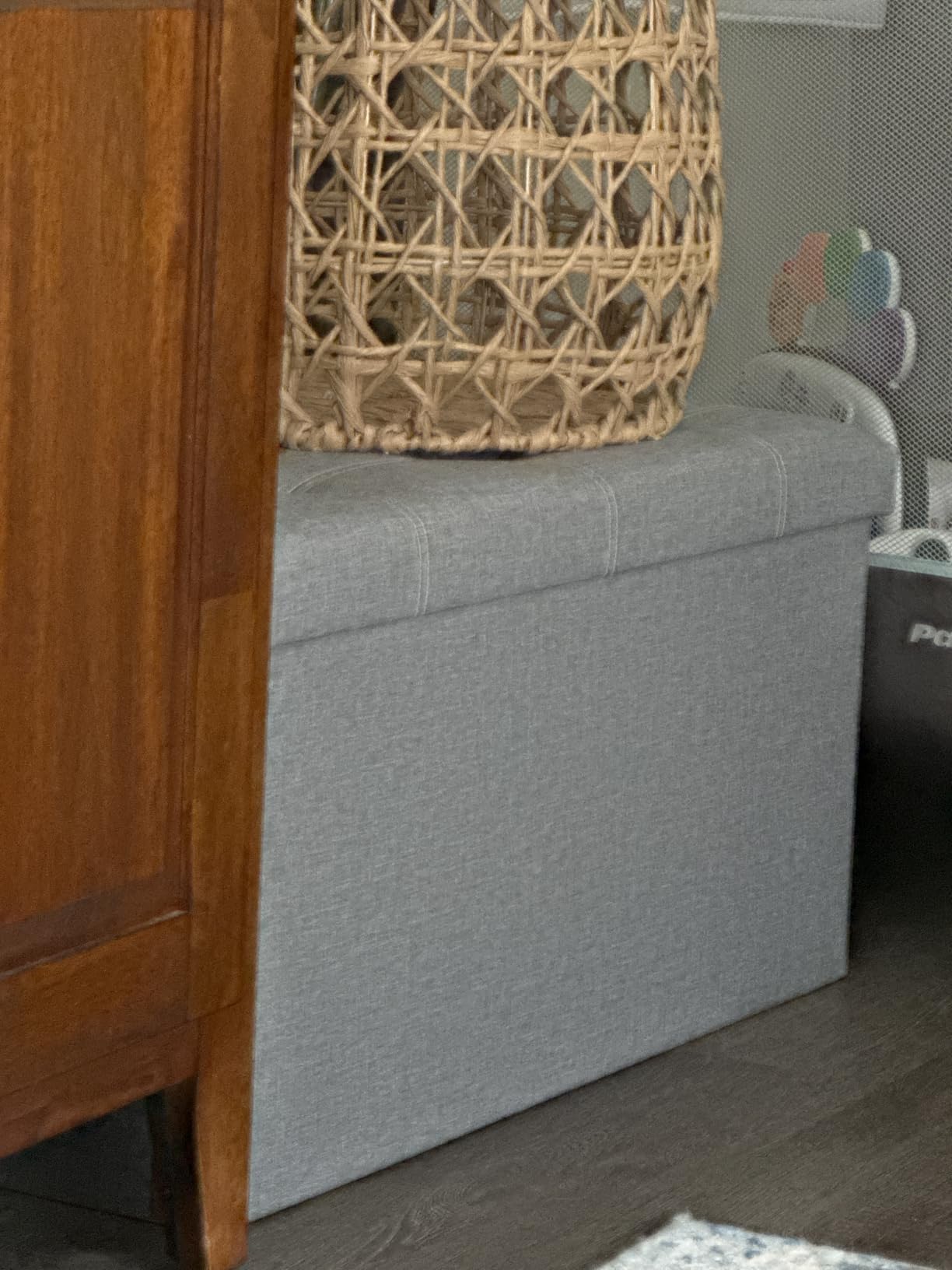 SONGMICS 30 Inches Folding Storage Ottoman Bench, Load 660 lb customer photo 2
