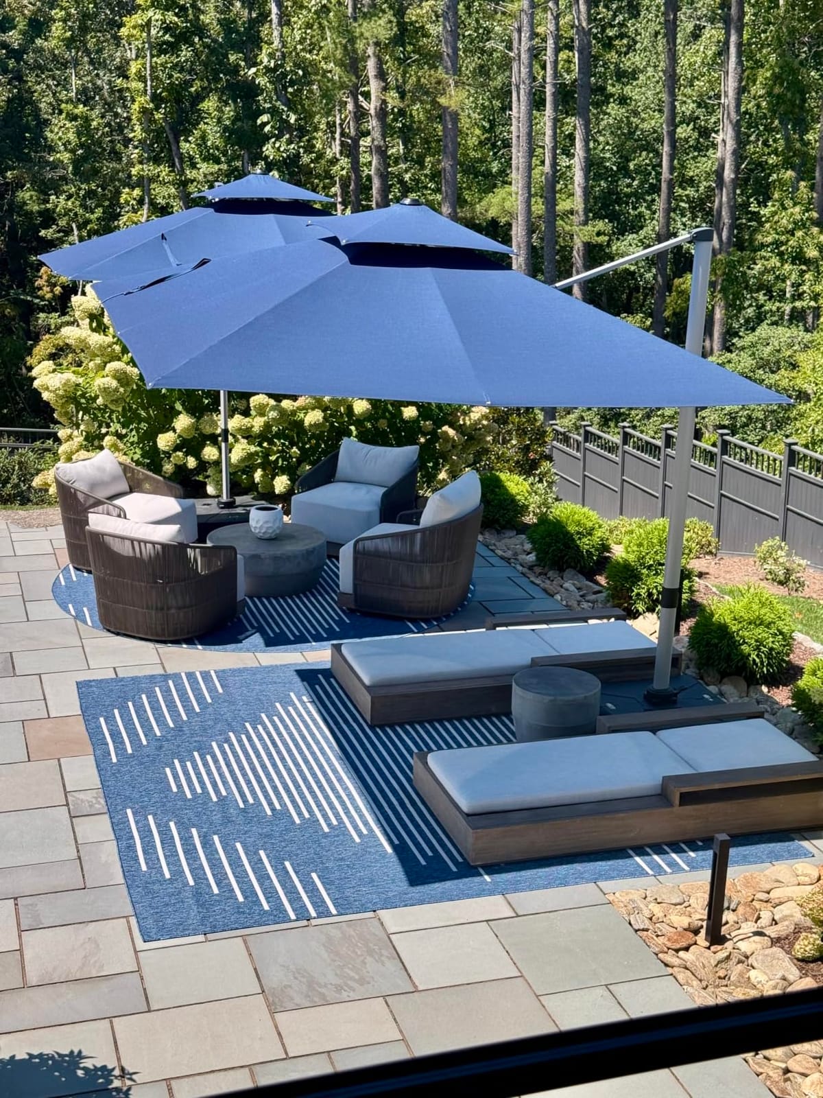PURPLE LEAF Cantilever Outdoor Umbrella 9' x 9' Square Double Top, Beige customer photo 2
