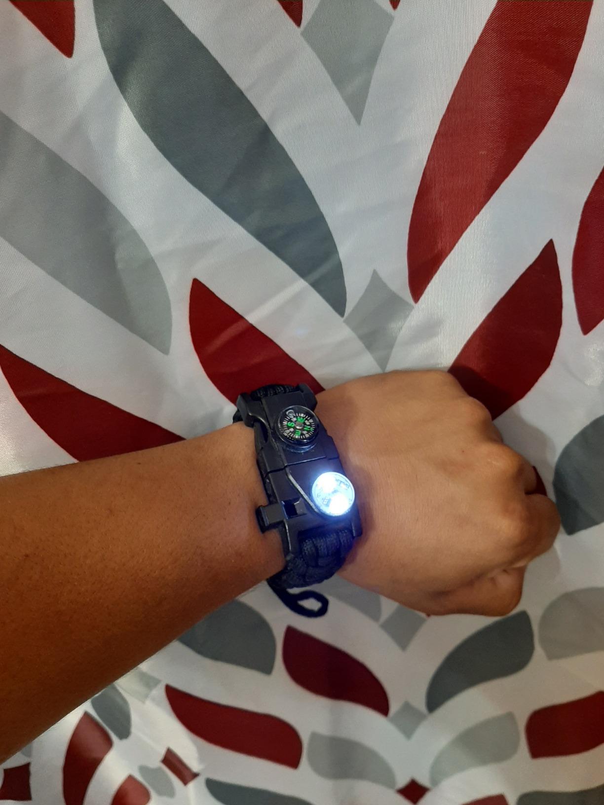 Survival Paracord Bracelet,Fire Starter,Waterproof SOS Light, Compass, Whistle, Adjustable AK87 20 in 1,Outdoor Ultimate Tactical Survival Gear Set,Gift for Kids,Men customer photo 1