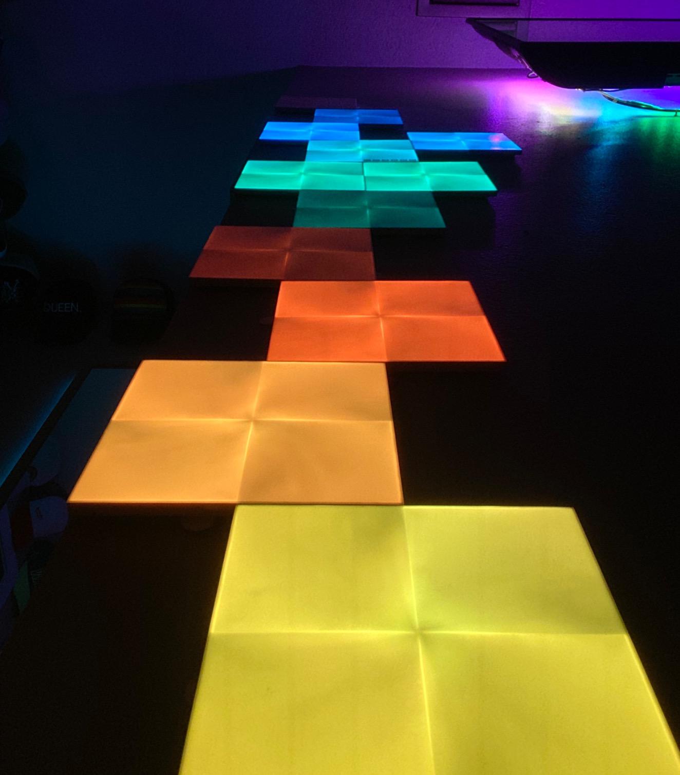 Nanoleaf Canvas WiFi Smart RGB 16M+ Color LED Dimmable Gaming and Home Decor Wall Lights Starter Kit (9 Panels) customer photo 2