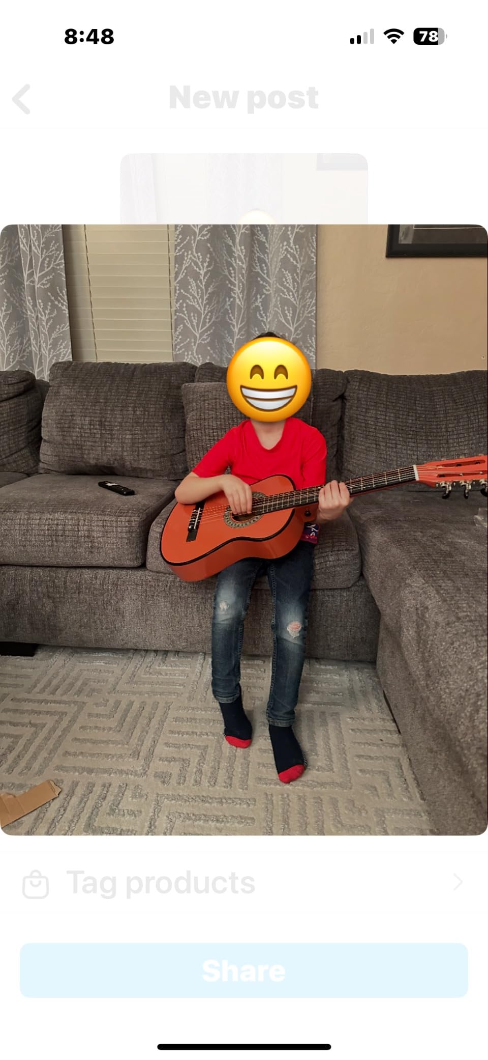 Best Choice Products 30in Kids Acoustic Guitar, All-in-One Beginner Starter Kit w/Strap, Case, Extra Strings, Rosette Inlay - Blueburst customer photo 1