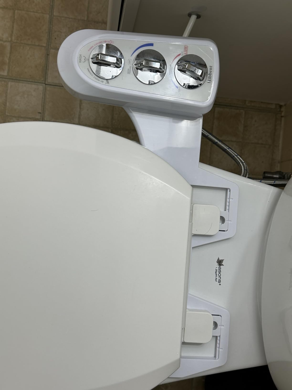 Hibbent Bidet Attachment, Hot & Cold Water Spray Bidet Toilet Seat, White | Self Cleaning Dual Nozzle Toilet Bidet, Non-Electric Mechanical, Rear or Female Washing, Adjustable Water Pressure customer photo 1