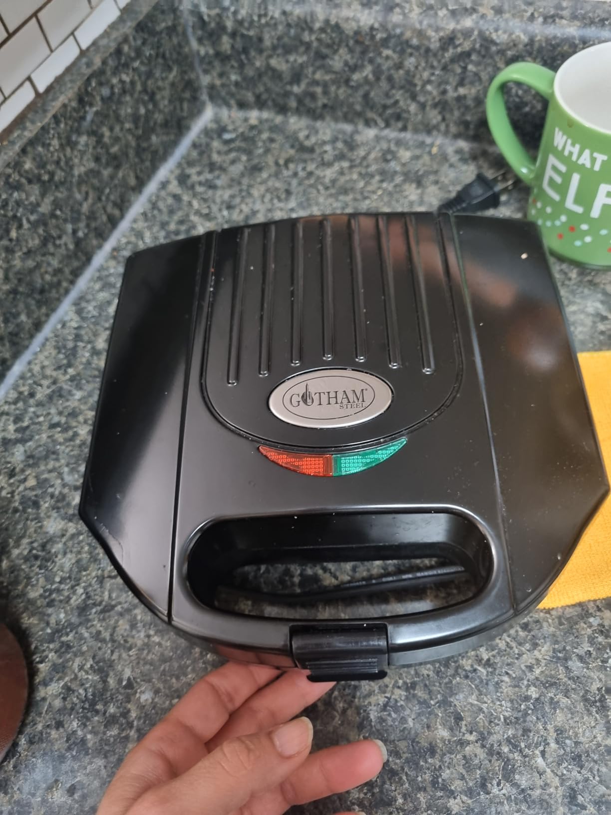Gotham Steel Nonstick Panini Press Sandwich Maker, 2in1 Breakfast Sandwich Maker Grill / Sandwich Press Grill with Indicator Light, Grilled Cheese Maker Makes 2 Sandwiches with Easy Cut Edges customer photo 1