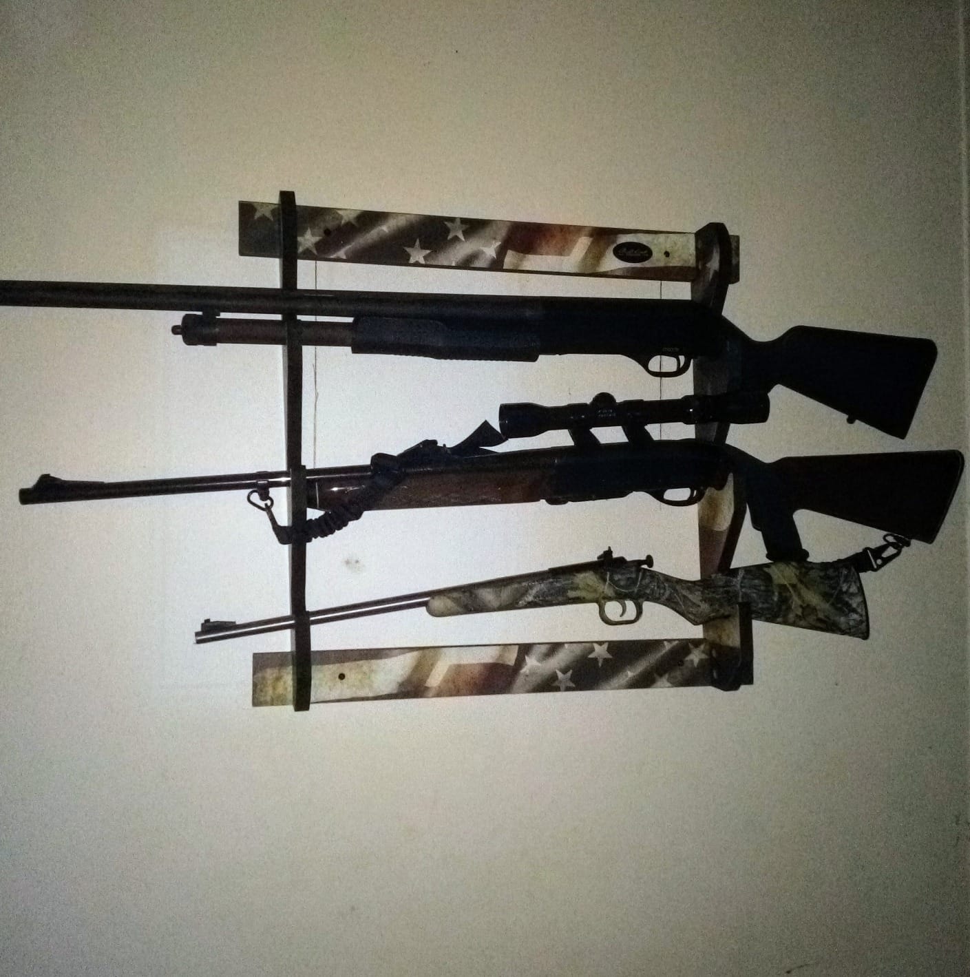 Rush Creek Creations | Indoor Gun Rack for up to 3 Rifles or Shotguns, Premium Wood Construction with Scratch-Resistant Finish Gun Storage for Firearms, Alternative for Gun Safe for Rifles and Pistols customer photo 1