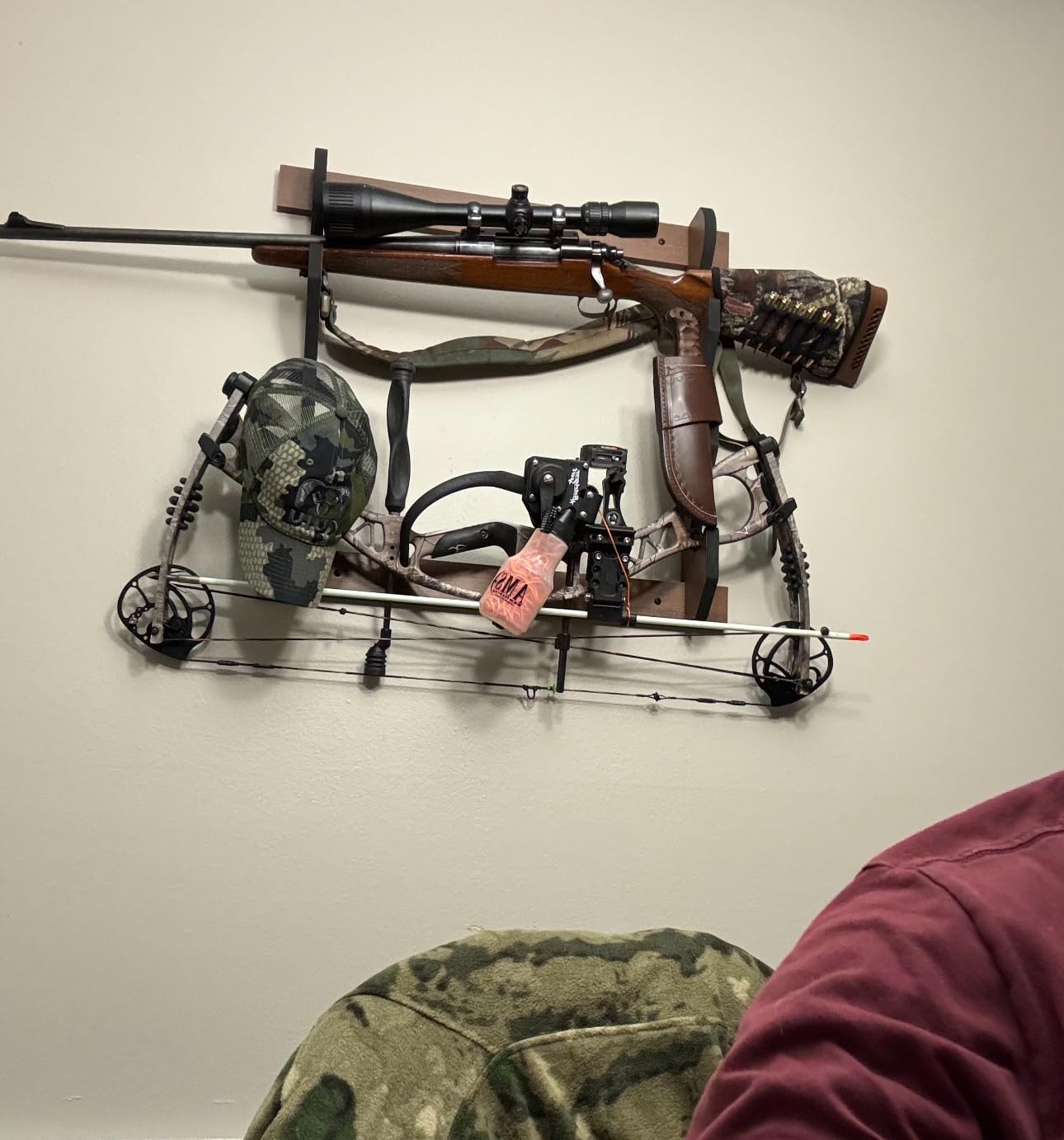 Rush Creek Creations | Indoor Gun Rack for up to 3 Rifles or Shotguns, Premium Wood Construction with Scratch-Resistant Finish Gun Storage for Firearms, Alternative for Gun Safe for Rifles and Pistols customer photo 2