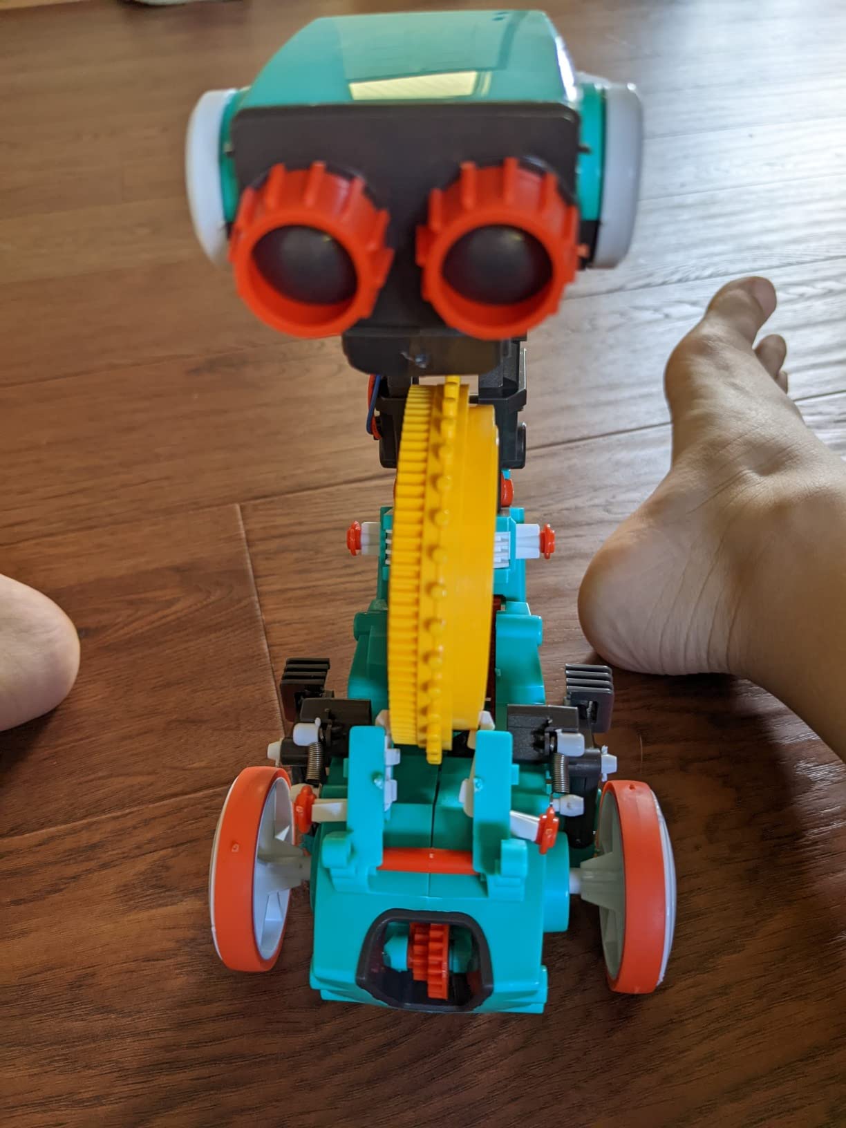 TEACH TECH Mech-5 STEM Coding Robot Building Kit for Kids Ages 10+ | Mechanical coding wheel programs the robot to throw, lift, kick, draw and perform other hands-on actions customer photo 1