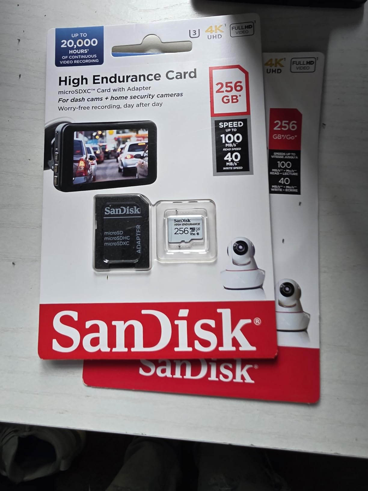 SanDisk 256GB High Endurance Video microSDXC Card with Adapter for dash cam and home monitoring systems - C10, U3, V30, 4K UHD, Micro SD Card - SDSQQNR-256G-GN6IA customer photo 2