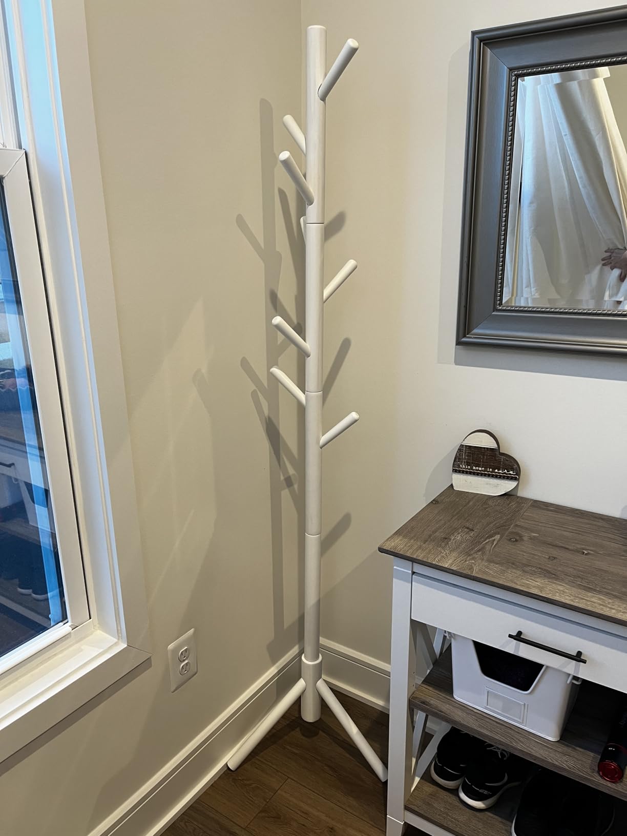 VASAGLE Solid Wood Coat Rack, Free Standing, Tree-Shaped, with 8 Hooks customer photo 2