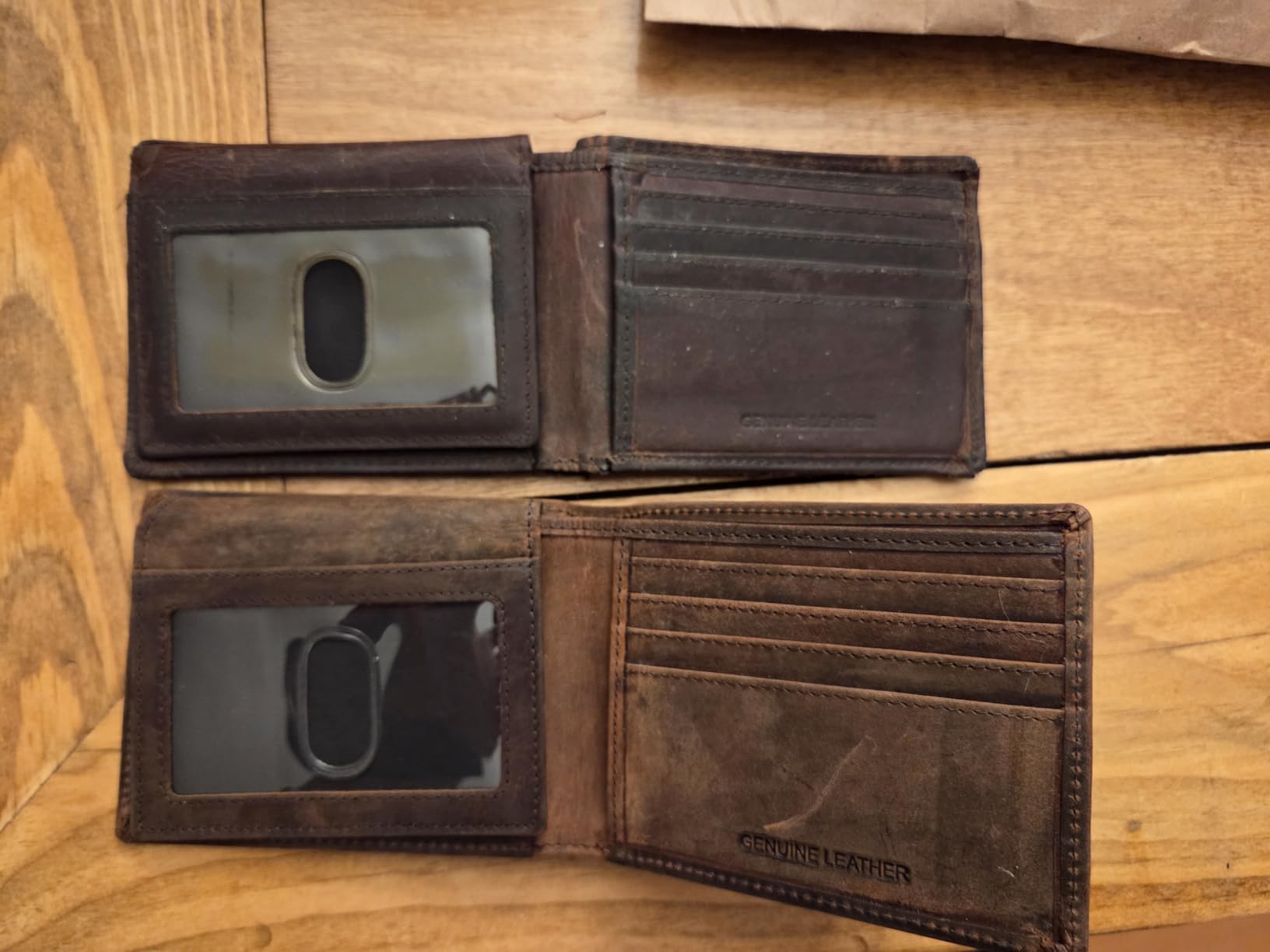 Wallet for Men Slim RFID Blocking Leather Bifold Minimalist 2 ID Windows Gift Box Carteras Para Hombres (CRAZY HORSE, COGNAC) customer photo 2