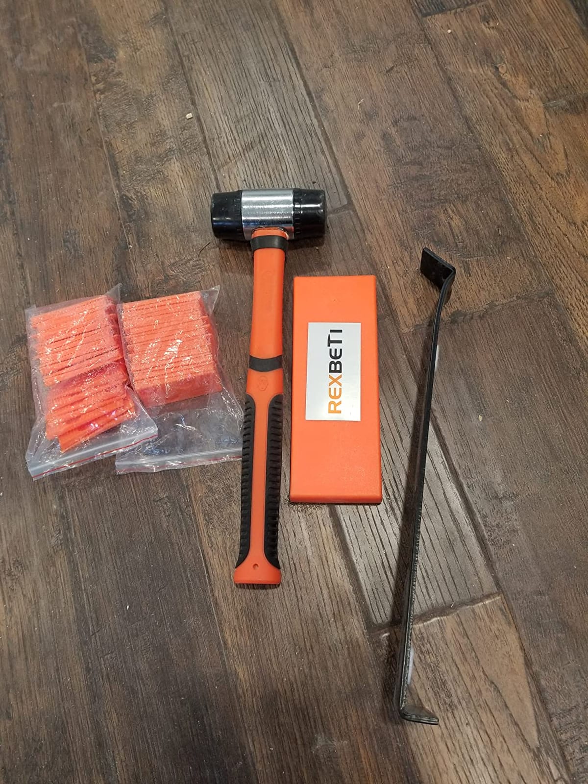 REXBETI Laminate Wood Flooring Installation Kit, LVP/Vinyl Flooring Tools | Reinforced Mallet, Steel Pull Bar, Tapping Block, 10